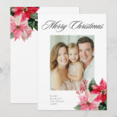 Watercolor Christmas Poinsettia Design Feestdagenkaart (Voorkant / Achterkant)