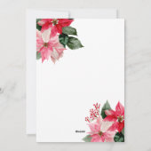 Watercolor Christmas Poinsettia Design Feestdagenkaart (Achterkant)