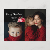 Watercolor Christmas Poinsettia Design Feestdagenkaart (Voorkant)