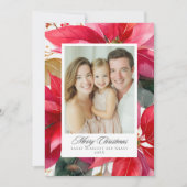 Watercolor Christmas Poinsettia Design Feestdagenkaart (Voorkant)