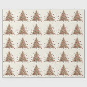 Watercolor Christmas Polka Dot Tree Cadeaupapier (Vlak)