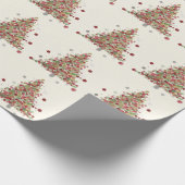 Watercolor Christmas Polka Dot Tree Cadeaupapier (Hoek)