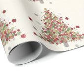 Watercolor Christmas Polka Dot Tree Cadeaupapier (Rol Hoek)