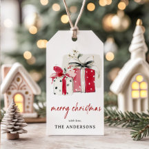 Watercolor Christmas Presents Personalized