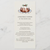 Watercolor Christmas Pudding Festive Dinner Menu (Voorkant)