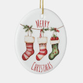 Watercolor Christmas Stockings Ornament (Rechts)