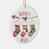 Watercolor Christmas Stockings Ornament (Rechts)
