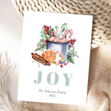 Watercolor Christmas Sweets Cute Holiday Postcard