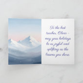 Watercolor Christmas Teacher Card – Festive Winter Kaart (Binnen)