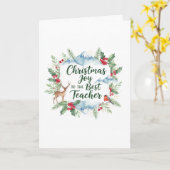 Watercolor Christmas Teacher Card – Festive Winter Kaart (Gele Bloem)