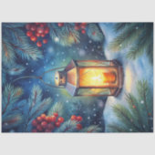 Watercolor Christmas tissue paper rustic red green Tissuepapier (Voorkant)