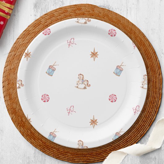 Watercolor Christmas Toys and Sweets Papieren Bordje
