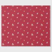 Watercolor Christmas Toys Wrapping Paper Cadeaupapier (Vlak)