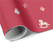 Watercolor Christmas Toys Wrapping Paper Cadeaupapier (Rol Hoek)