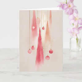 Watercolor Christmas Tree and Ornament Kaart
