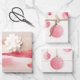 Watercolor Christmas Tree and Ornament Wrapping Pa Inpakpapier Vel