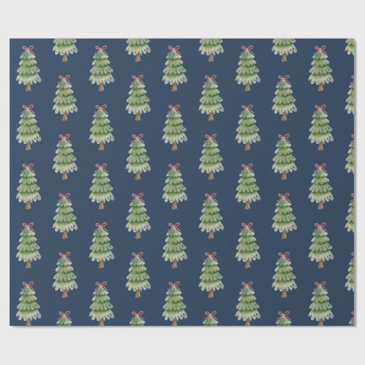 watercolor christmas tree cadeaupapier (Vlak)