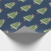 watercolor christmas tree cadeaupapier (Hoek)