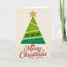 Watercolor Christmas Tree Card – Modern Holiday Kaart