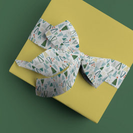 Watercolor Christmas Tree Christmas Satijnen Lint