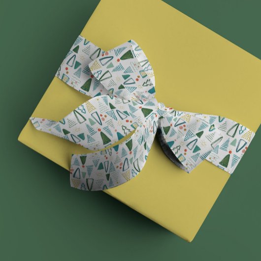 Watercolor Christmas Tree Christmas Satijnen Lint