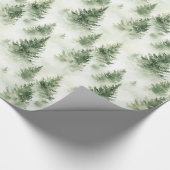 Watercolor Christmas Tree Holiday Pattern Cadeaupapier (Hoek)