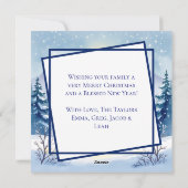 Watercolor Christmas Tree in the Mountains   Feestdagenkaart (Achterkant)