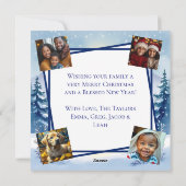 Watercolor Christmas Tree in the Mountains  Photo Feestdagenkaart (Achterkant)