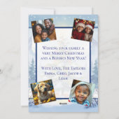 Watercolor Christmas Tree in the Mountains  Photo Feestdagenkaart (Achterkant)