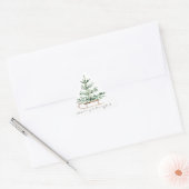 Watercolor Christmas Tree Sled Sticker (Envelop)