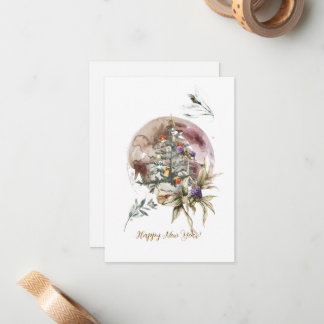 Watercolor Christmas Tree Stationery  Notitiekaartje