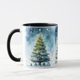 Watercolor Christmas Tree Winter Wonderland Holida Mok