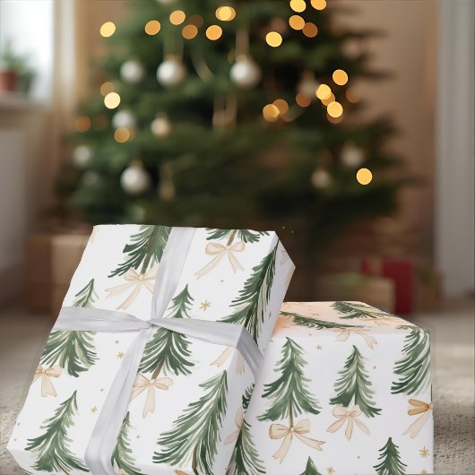 Watercolor Christmas Tree Wrapping Paper Cadeaupapier