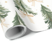 Watercolor Christmas Tree Wrapping Paper Cadeaupapier (Rol Hoek)