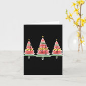 Watercolor Christmas Trees Red  Kaart (Gele Bloem)