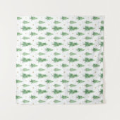 Watercolor Christmas Trees Seamless Pattern Wandkleed (Voorkant (horizontaal))