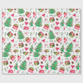 Watercolor Christmas Wrapping Paper Cadeaupapier (Vlak)