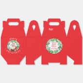 Watercolor Christmas Wreath Santa North Pole  Bedankdoosjes (Ongevouwen)