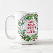 Watercolor Christmas Wreath Santa North Pole  Koffiemok (Links)