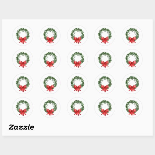 Watercolor Christmas Wreath Stickers (Vel)