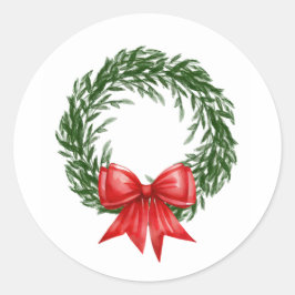 Watercolor Christmas Wreath Stickers