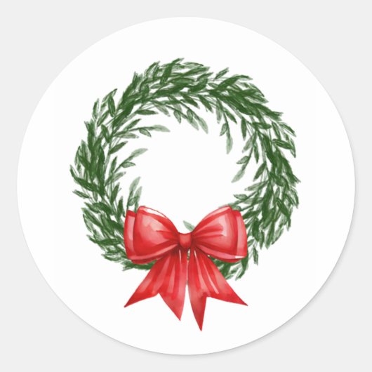 Watercolor Christmas Wreath Stickers (Voorkant)