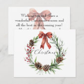 Watercolor Christmas Wreath Topography  Feestdagenkaart (Voorkant / Achterkant)