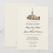 Watercolor Church Traditional Wedding Kaart (Voorkant / Achterkant)