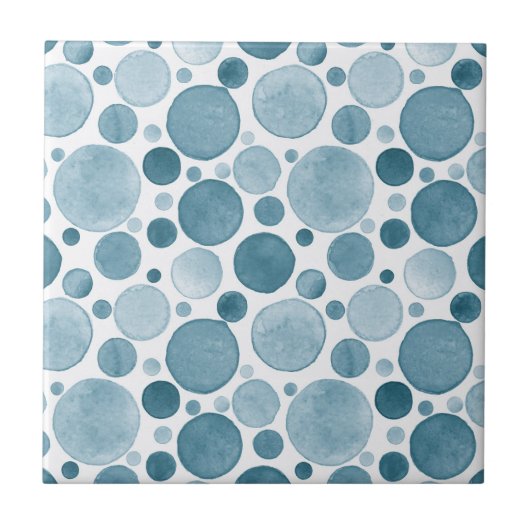 Watercolor Circles - Blue Tegeltje (Voorkant)