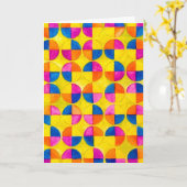 Watercolor Circles Joyeux Anniversaire Bday Card Kaart (Gele Bloem)