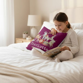 Watercolor Circus Animals Juggling Elephant Design Kussen