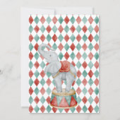 Watercolor Circus Elephant First Birthday Kaart (Achterkant)