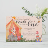Watercolor Circus Oude Kermis Kermistentoonstellin Kaart (Staand voorkant)