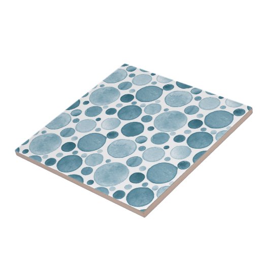 Watercolor Cirkels - Blauw Tegeltje (Zijkant)